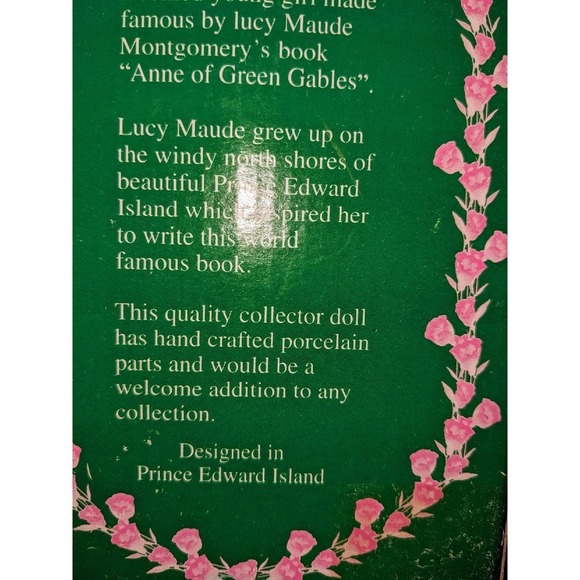 Anne of Green Gables Porcelain Doll Collector Edition Straw Hat Red Hair 7in NIB - Picture 5 of 5